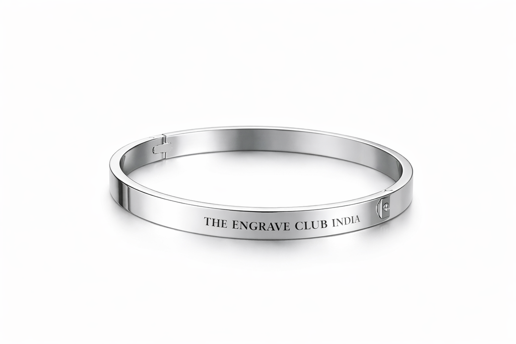 Custom Name Engraved Bracelet – Personalized Steel Kada | THE ENGRAVE CLUB INDIA